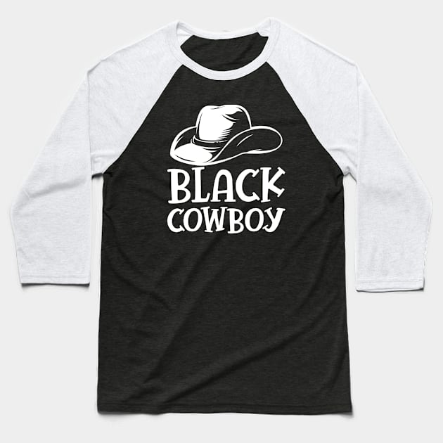 Black Cowboy b Baseball T-Shirt by KC Happy Shop